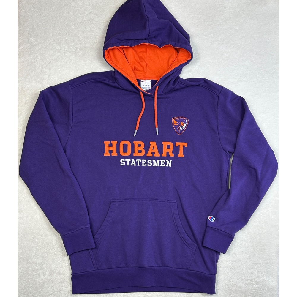 Champion Hobart Statesmen Hoodie Mens Large Purple‎ Orange Pullover Sweatshirt